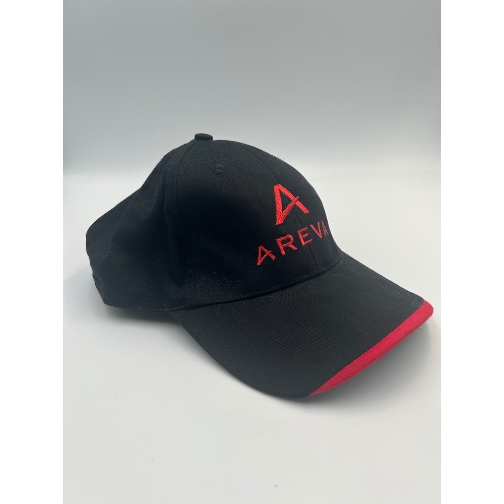 Apollo USA Areva Corporate Logo Baseball Cap Black Red Adjustable Strap Hat